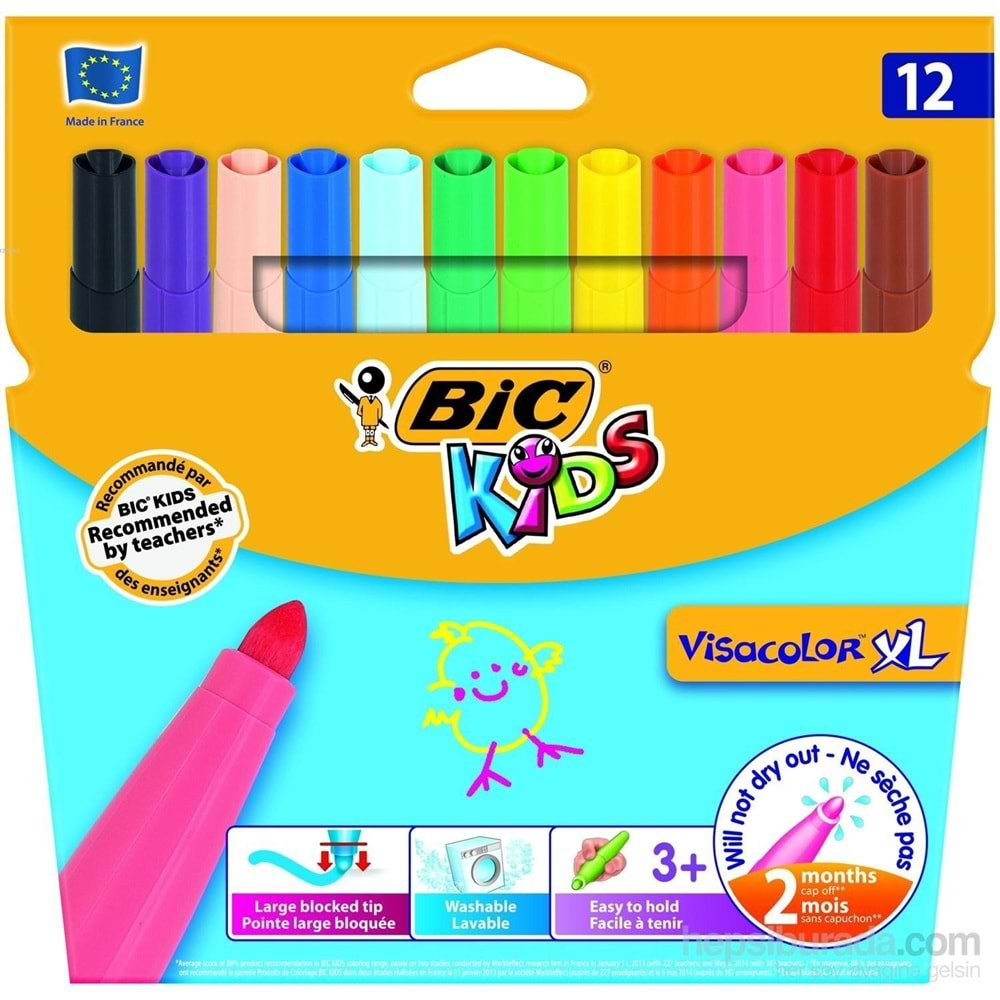 bic keçeli kalem jumbo xl 12 li