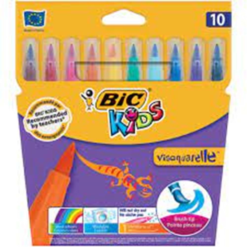 bic keçeli kalem fırça uçlu 10 lu