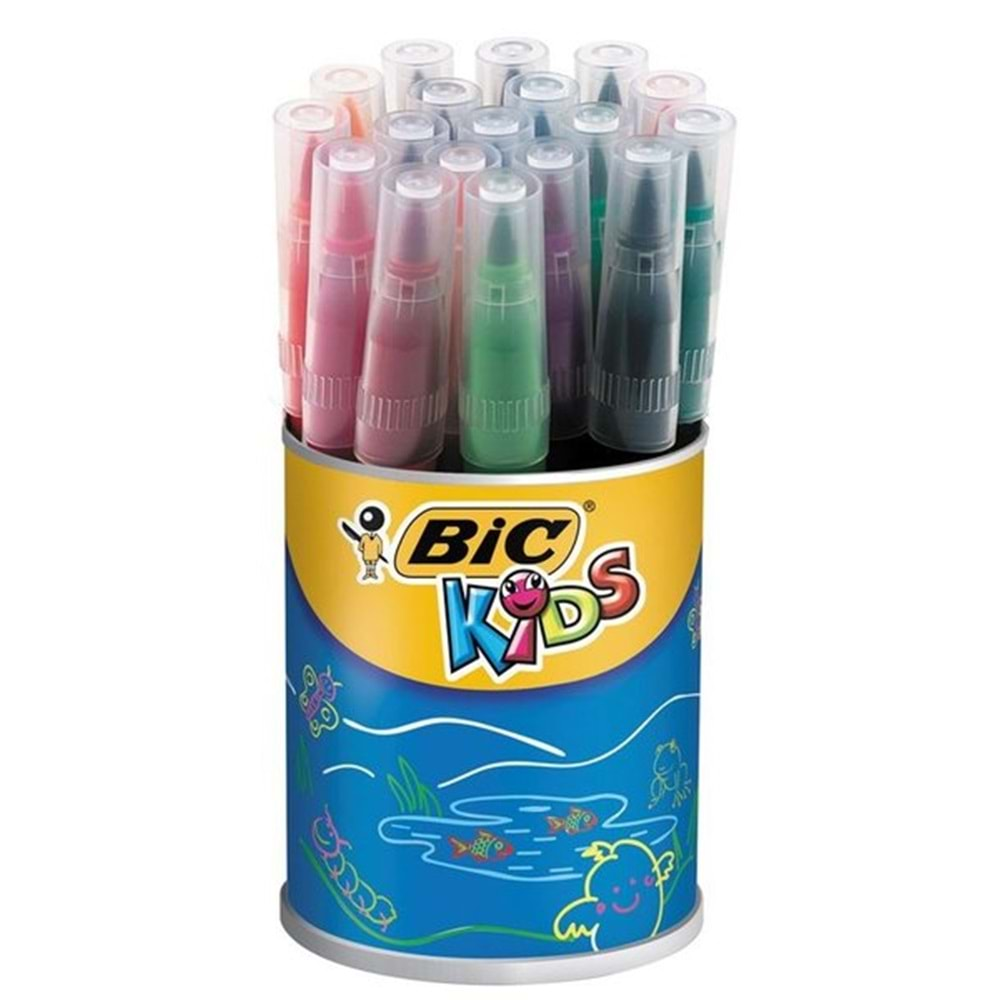 bic keçeli kalem fırça uçlu 18 li