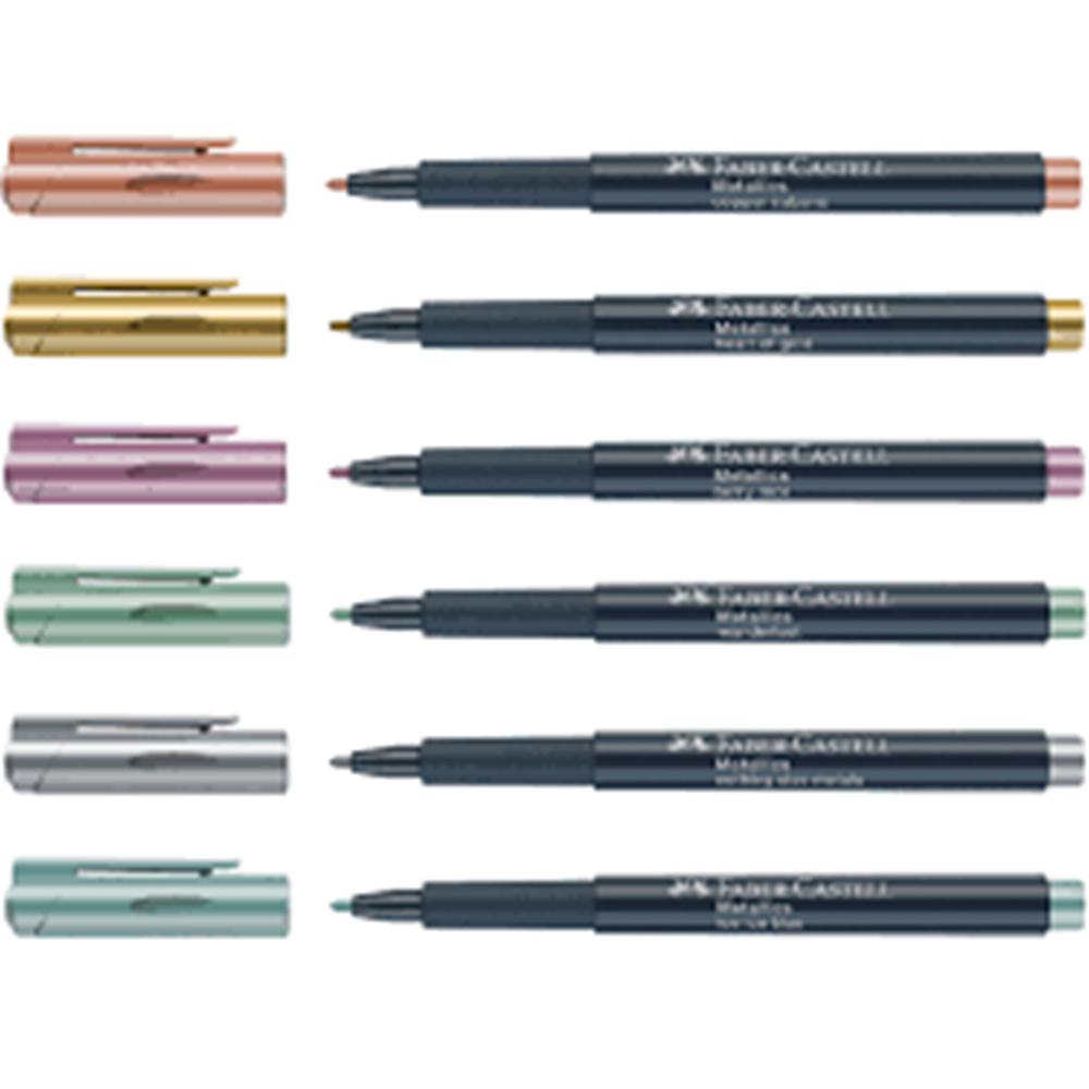 faber metalik marker mavi