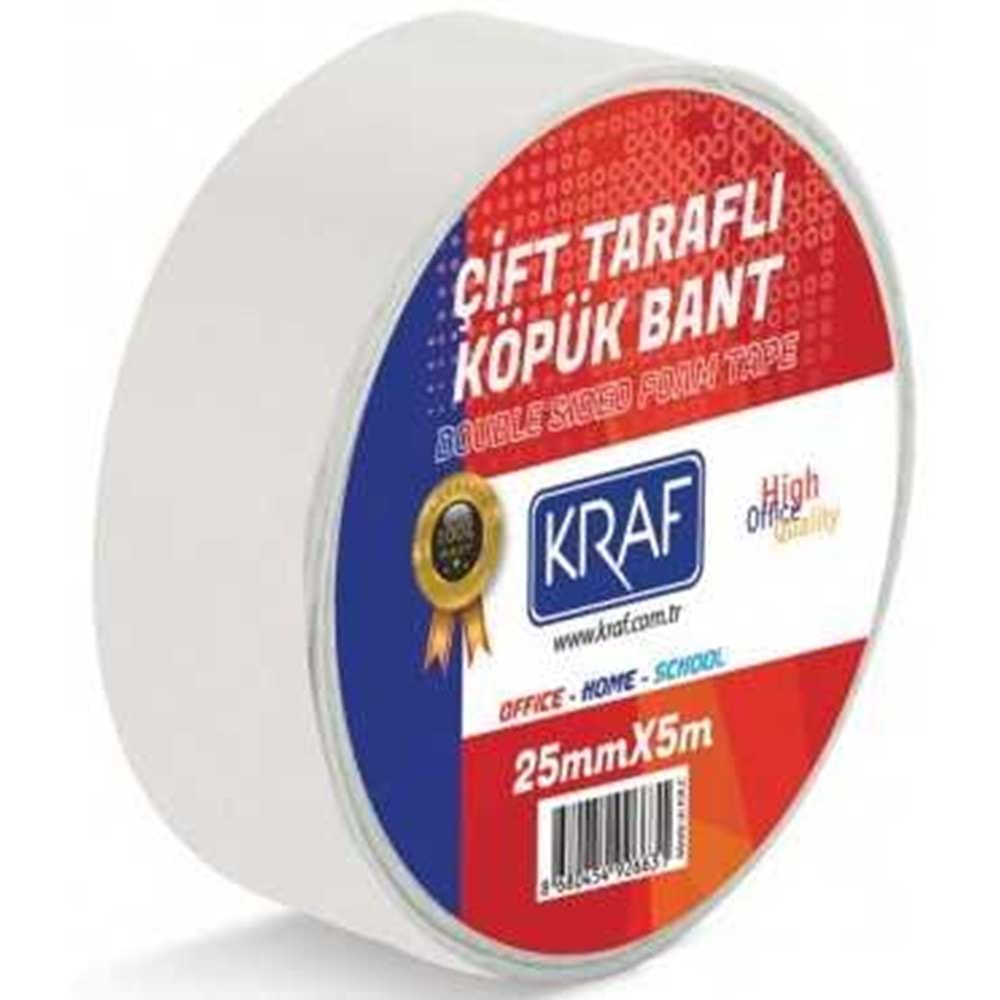 kraf çift taraf köpük bant 25mmx5m