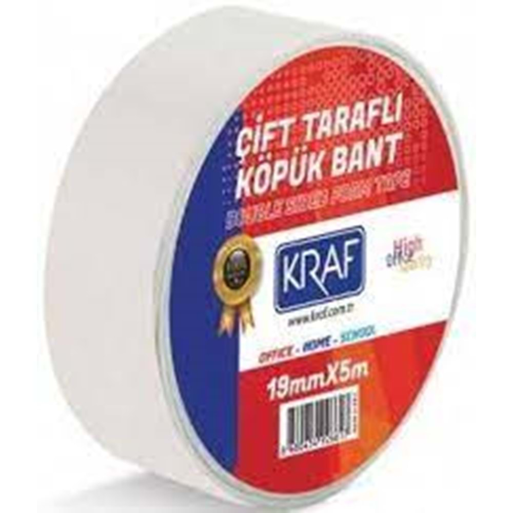 kraf çift taraf köpük bant 19mmx5m