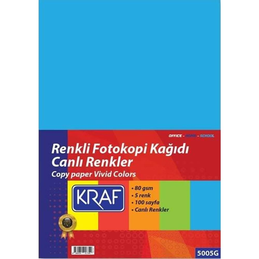 kraf renkli kağıt a4 karışık canlı renk 100 lü