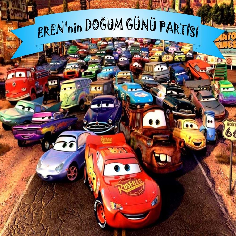 doğum günü afiş cars konsept 50x70 cm (branda baskı) - bilgi ve tasarım için iletişime geçiniz.