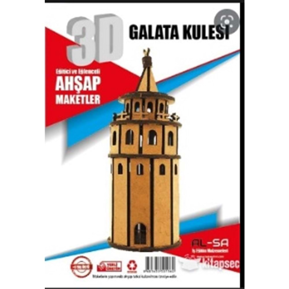 alsa 3 boyutlu maket ahşap galata kulesi