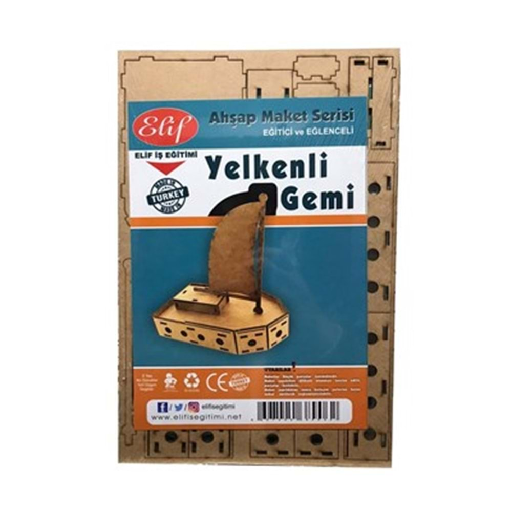 elif ahşap maket yelkenli gemi