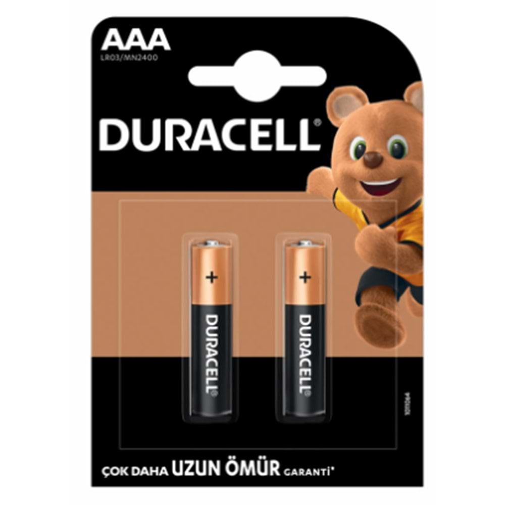 duracell AAA ince kalem pil 2 li