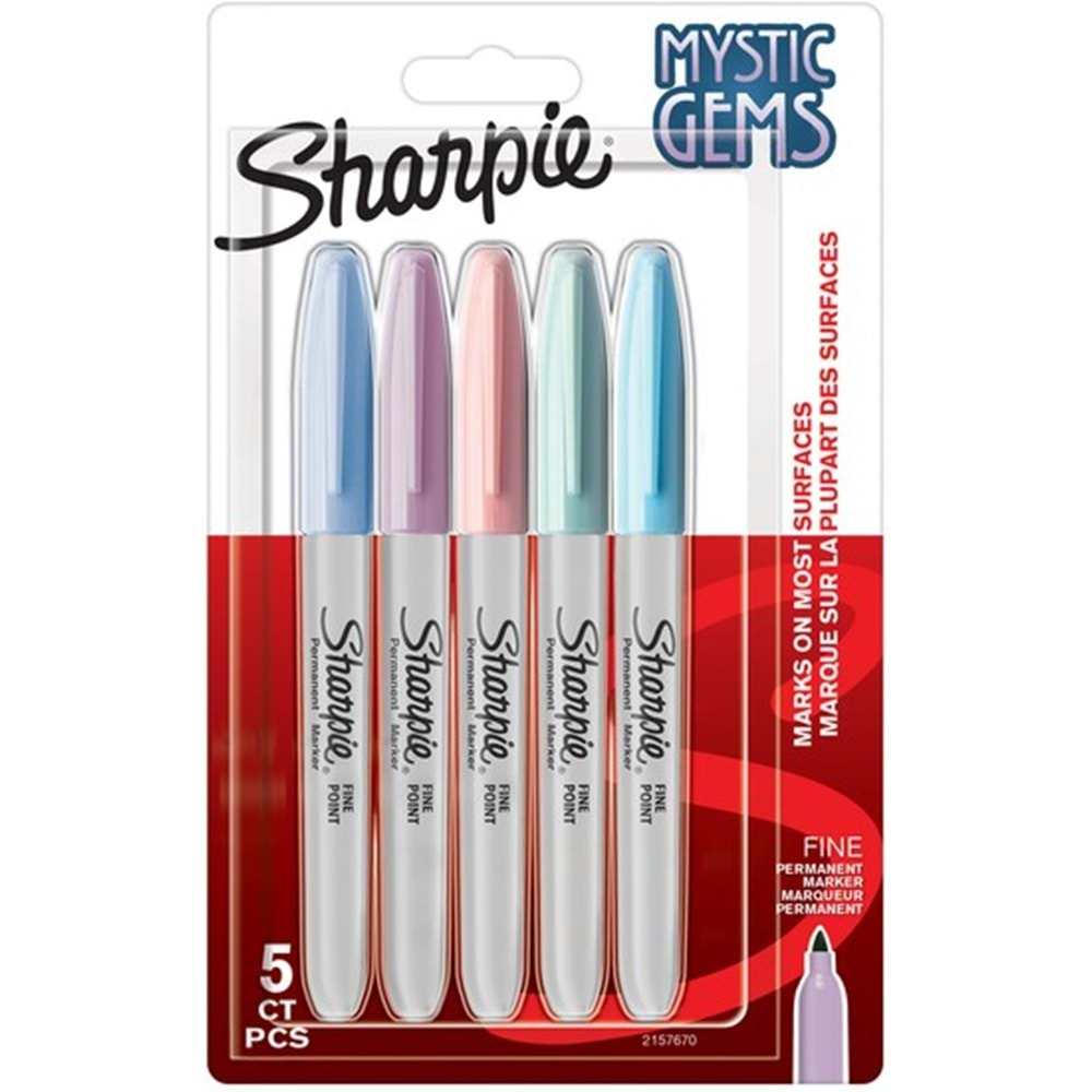 sharpie permanent kalem 5 li set mystic gems