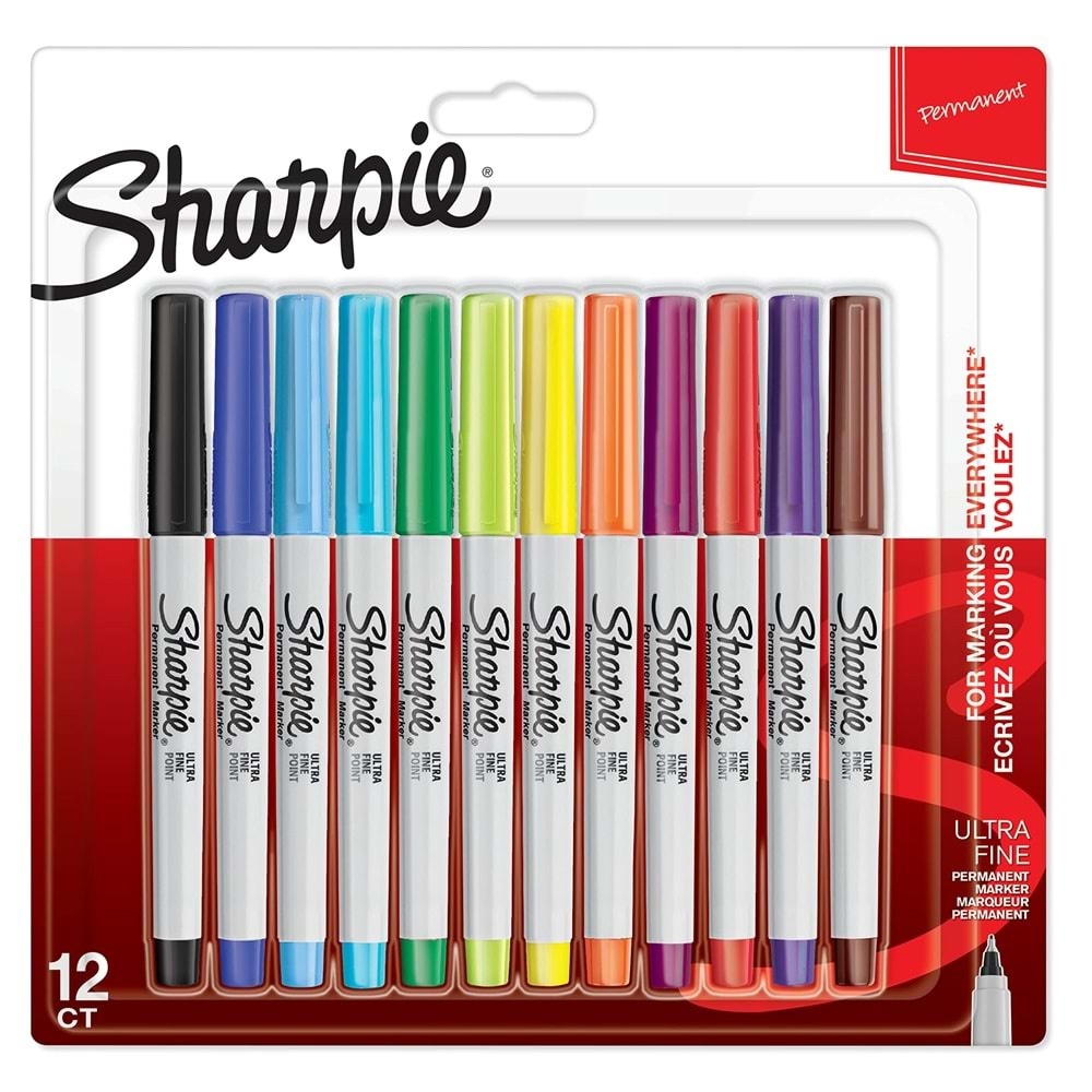 sharpie permanent kalem 12 li set fine uç