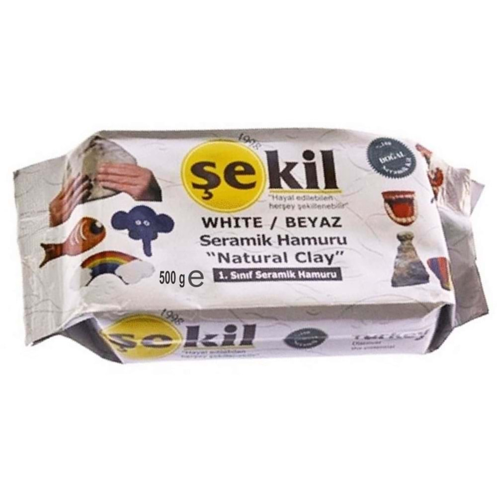 şekil seramik hamuru beyaz 500 gr