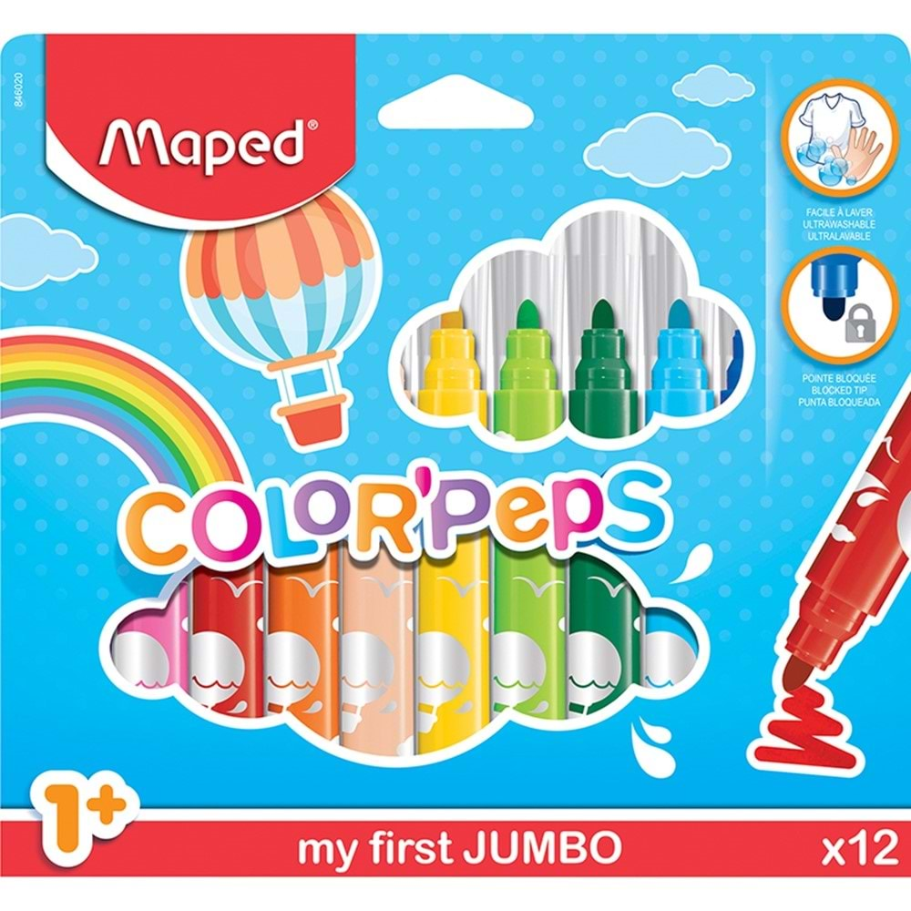 maped keçeli kalem jumbo 12 li