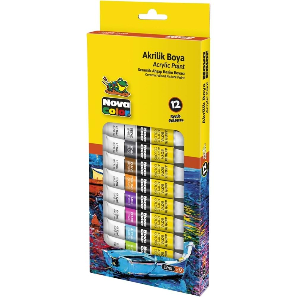 novacolor akrilik boya 12 li tüp 12 ml