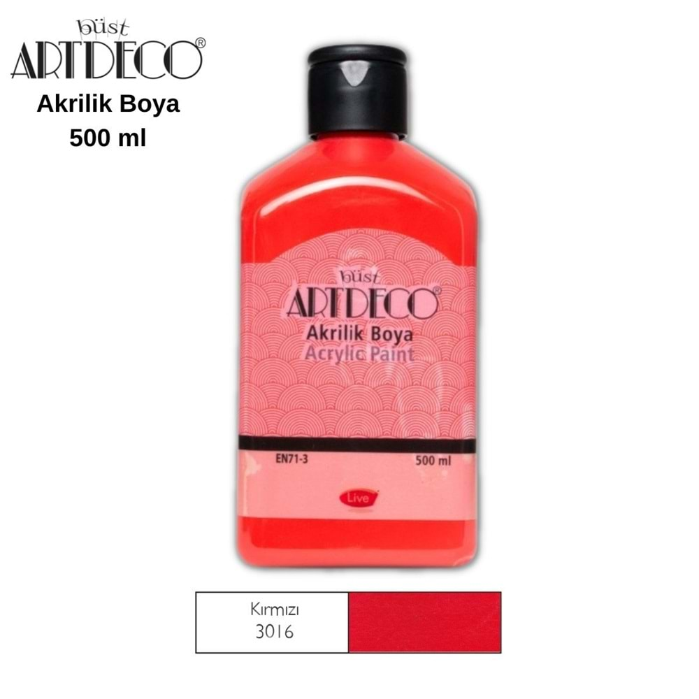 artdeco akrilik boya 500 ml kırmızı