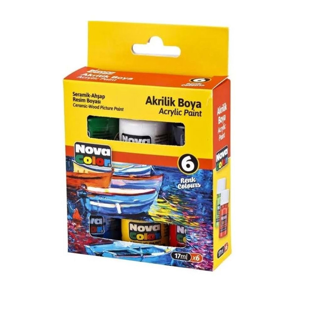 nova color akrilik boya 6 lı 17 ml