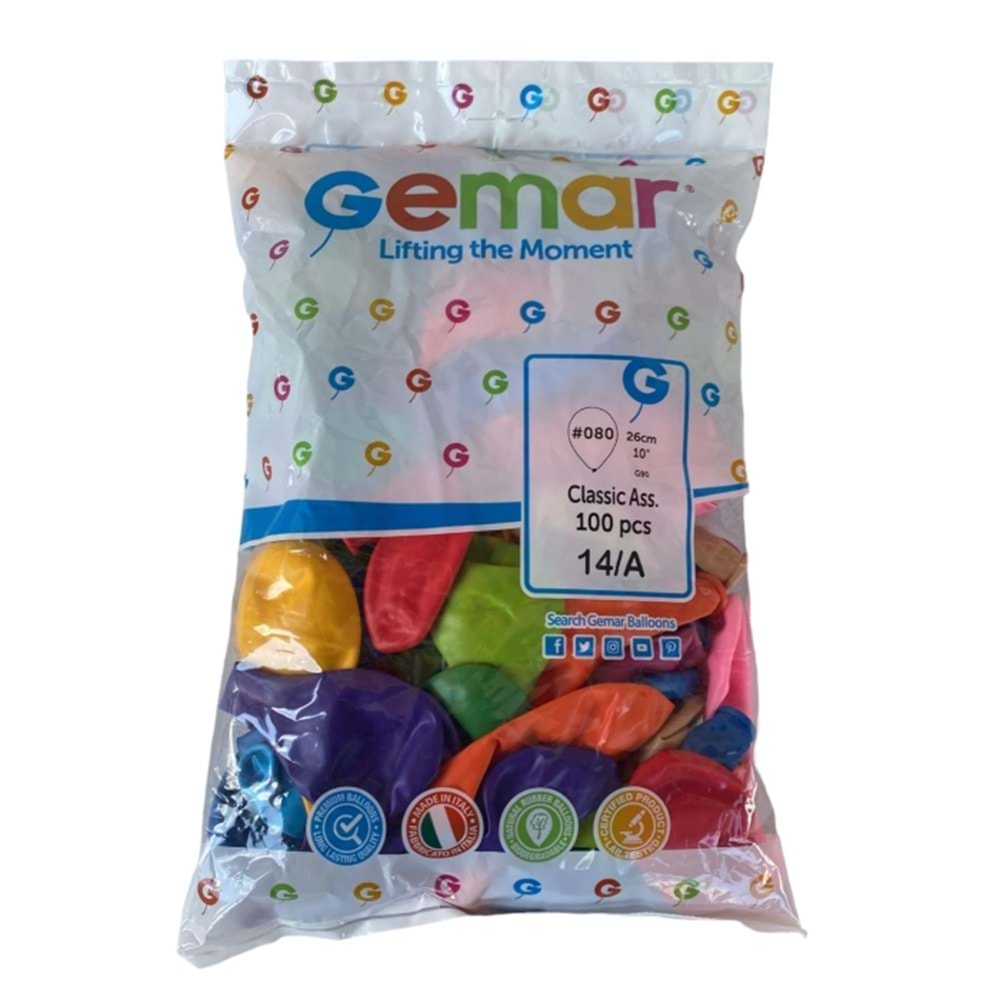 genmar balon 14a 100 lü karışık renk