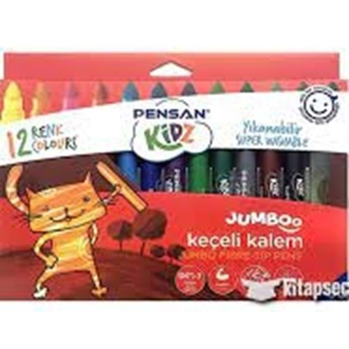 pensan keçeli kalem jumbo 12 li