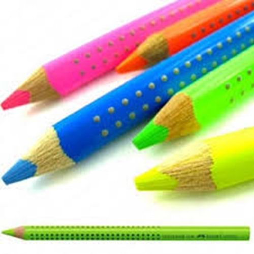 faber grip neon fosforlu kurşun kalem turuncu