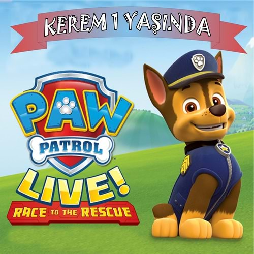 doğum günü afiş paw patrol konsept 50x70 cm (branda baskı) - bilgi ve tasarım için iletişime geçiniz.