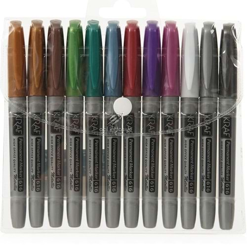 kraf permanent marker metalik kalem 12 li