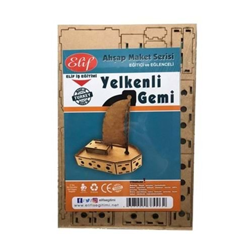 elif ahşap maket yelkenli gemi