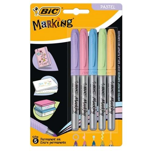 bic intensity permanent marker 5 li pastel renk