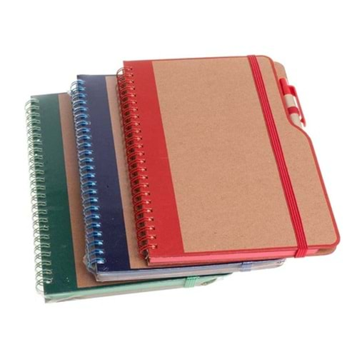 mcolor model defter 13x21 cm kalemli lastikli sert kapak