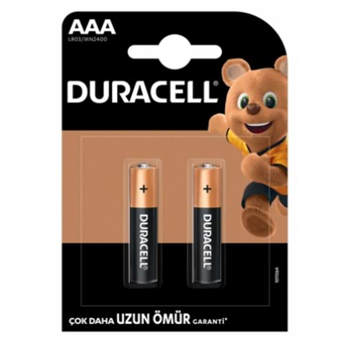 duracell AAA ince kalem pil 2 li