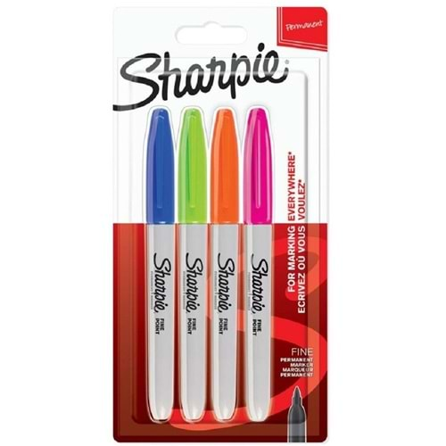 sharpie permanent kalem 4 lü set canlı renk