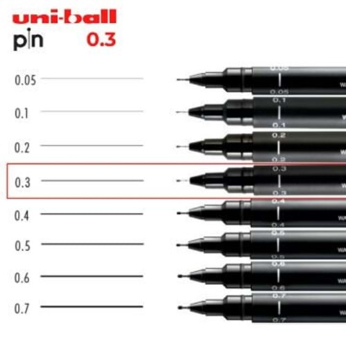 uniball çizim kalemi 0,1 siyah