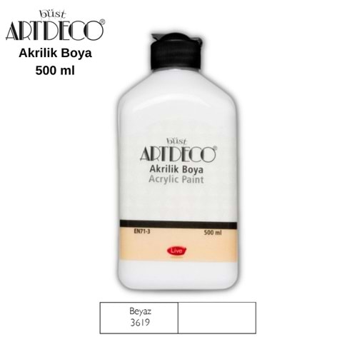 artdeco akrilik boya beyaz 500 ml