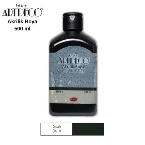 artdeco akrilik boya 500 ml siyah