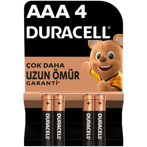 duracell AAA ince kalem pil 4 lü