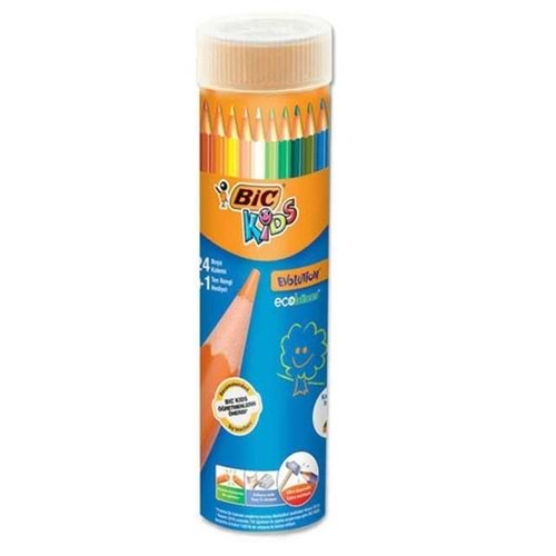 bic kuru boya 24+1 oval teneke kutu