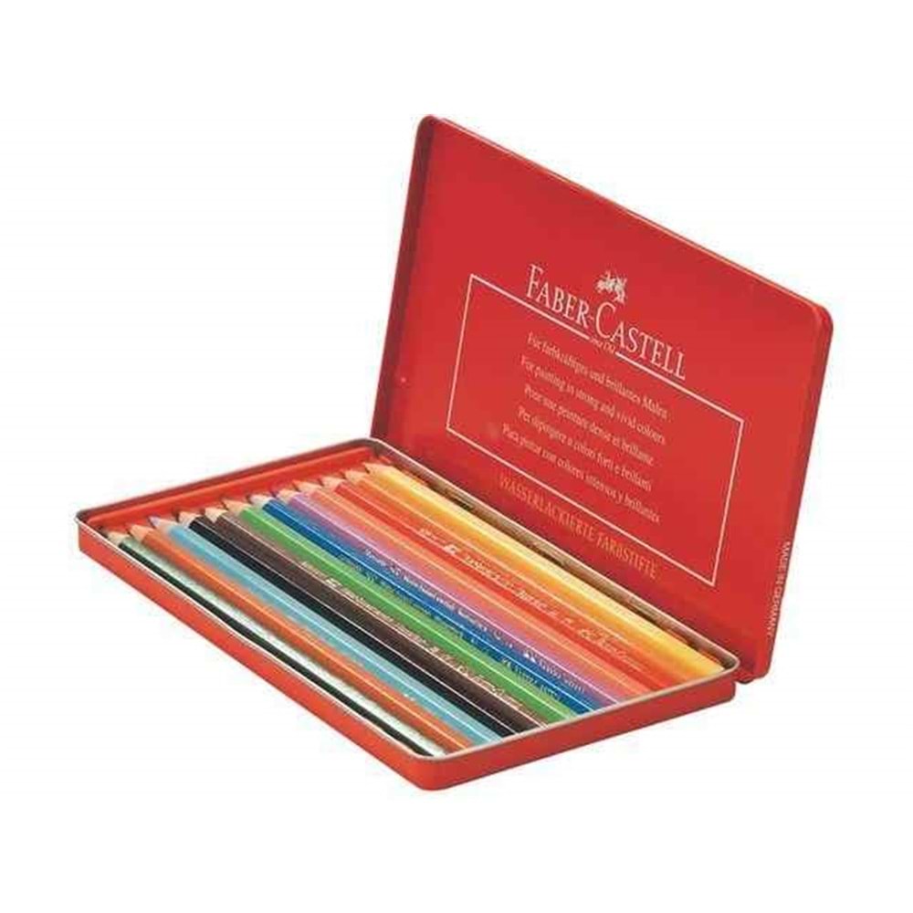 faber kuru boya 12 li metal kutu