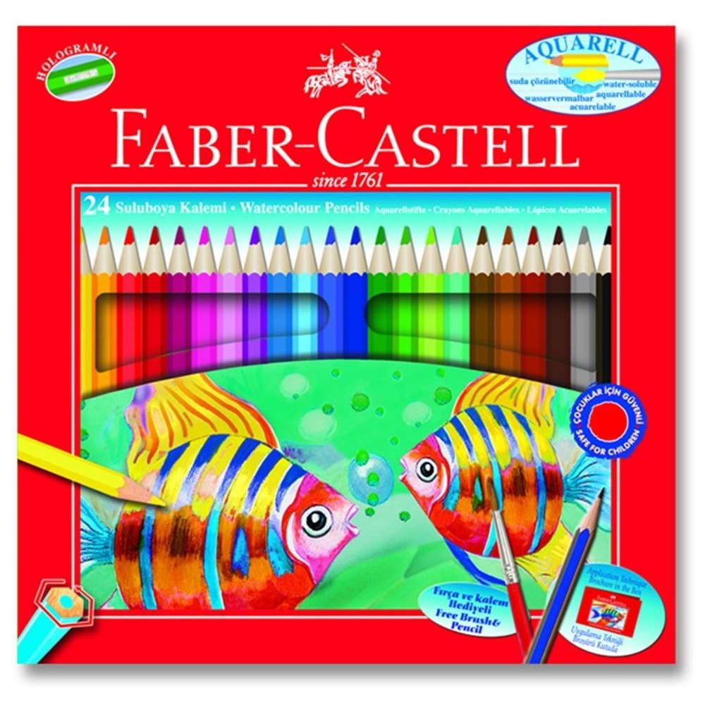 faber kuru boya aqua sulu boya özellikli 24 lü