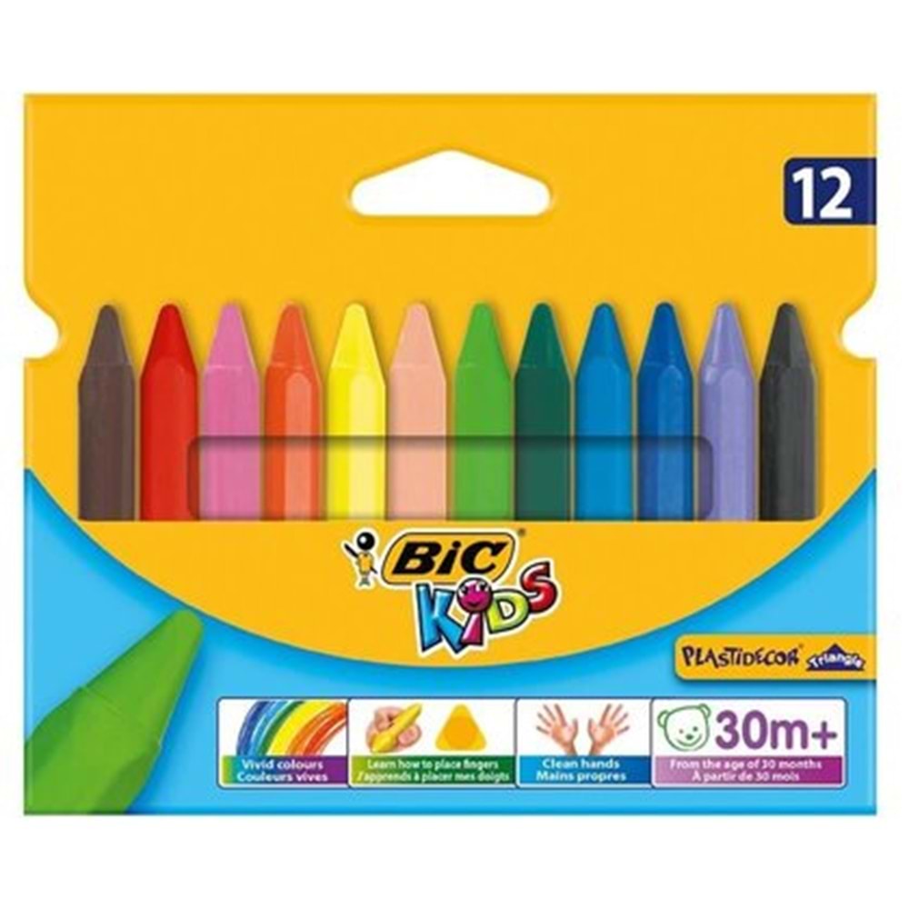bic mum boya silinebilir pastel jumbo 12 li