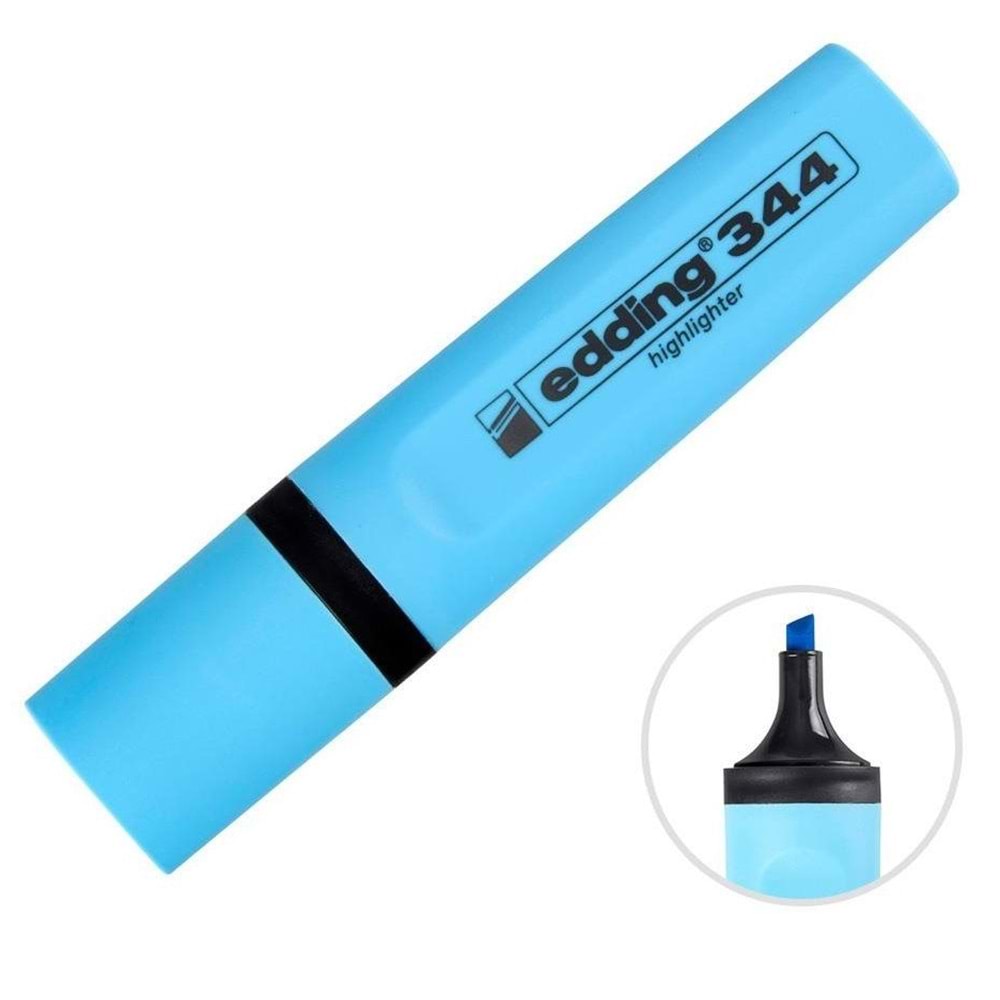 edding fosforlu kalem mavi