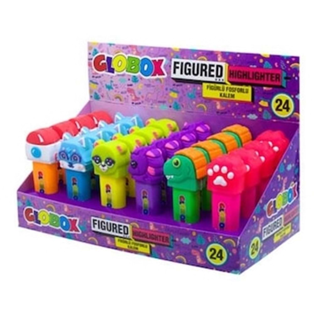 globox fosforlu kalem figürlü karışık renk