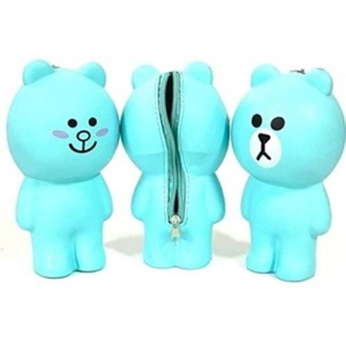 mod sevimli hayvanlar silikon kalemlik tek göz karışık renk