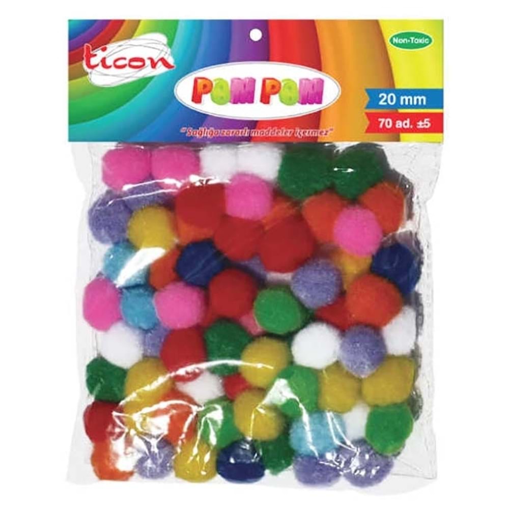 ticon ponpon renkli 2 mm