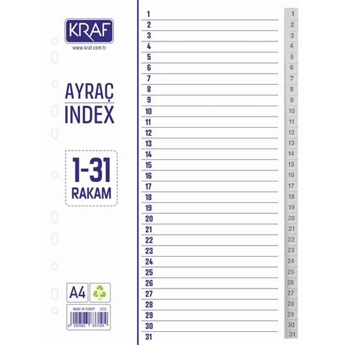 kraf seperatör 1-31 rakam